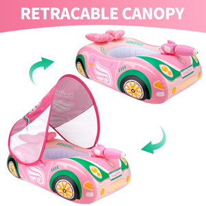 Swimbobo trẻ em bơi màu hồng cô gái trẻ em <span class=keywords><strong>Inflatable</strong></span> ghế thuyền nổi Súng nước đồ chơi bé Vòng hồ bơi <span class=keywords><strong>Float</strong></span> với tán - Product Image 5