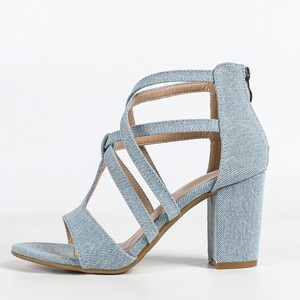 Heeled Sandals Women Peep Toe Block Heel 2-3cm <b>Back</b> Strap Buckle Closure Mid Height Elegant Style Solid Breathable Summer Wear - Product Image 5