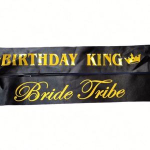 Wholesale Custom Logo Satin Fabric Party Gold Onion Shoulder Strap Etiquette Strap Sash <b>Ribbon</b> for Birther Graduation Ceremony - Product Image 4