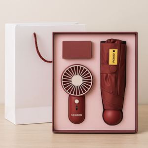 Portable Fan & Umbrella <b>Gift</b> Set Compact Handheld Fan Foldable Umbrella with Logo - Product Image 2
