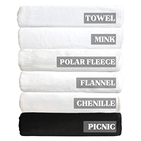 Couverture en chenille blanche vierge avec dos en flanelle douce, prête pour la sublimation, pour la décoration intérieure, cadeau de luxe, vente en gros usine GRS