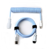 Cable para Teclado Mecánico GX16 con Conector Aviador, Cable USB Enrollado de Paracord, Cable USB-C Enrollado para Teclado