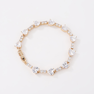 <span class=keywords><strong>Bracciale</strong></span> di Lusso Placcato <span class=keywords><strong>Oro</strong></span> 18K con Cuore e Zirconi Cubici per Donna - Product Image 6