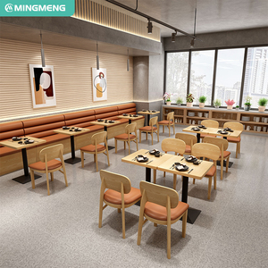 Juego de Muebles de Bar de Alta Calidad para Uso Comercial en Área de Comedor, con Cubierta de Madera, Colores Opcionales, Asientos Comerciales para Cafetería - Product Image 4