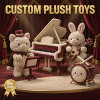 Jouets en peluche personnalisés pour concerts OEM ODM, poupées en peluche chat, chanteur, lapin, guitare, piano, vente en gros, cadeau