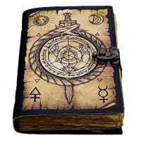 Ouroboros Transmutations-Lederjournal Alchemie-Zauberbuch der Schatten Blanko Mini Umweltfreundliches Bleistift-Kunst-Reise-Skizzenbuch Geschenk