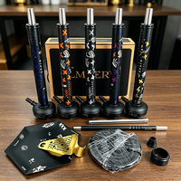Narguilé Shisha Hukka en alliage d'aluminium ajouré style arabe bohème, finition givrée, ensemble complet