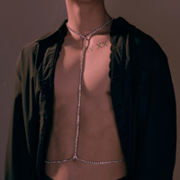 Chaîne de corps audacieuse et exagérée en strass pour homme - Grande taille - Style européen-américain - Quatre saisons - Sensuelle et sexy