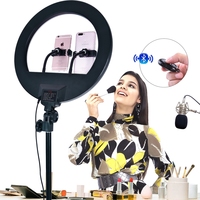 FOSOTO FT 36L Lampe annulaire LED dimmable de 14 pouces pour maquillage, streaming en direct et TikTok