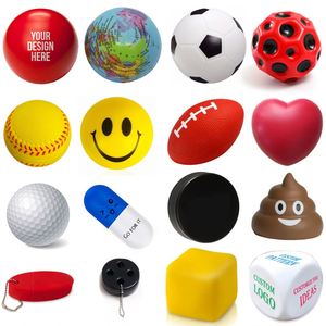 Balle anti-stress en mousse PU personnalisable avec logo, jouet amusant pour les mains, cadeau promotionnel - Product Image 2