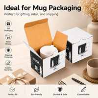 Caja Rígida Corrugada de Materiales Reciclados al por Mayor, Impresión Personalizada, con Relieve UV, Antichoque, para Empaque de Tazas y Jarras de Café, Bajo MOQ