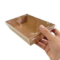 Boîte à gâteau en papier kraft jetable, emballage pour pâtisserie, boîte anti-buée et anti-graisse pour desserts