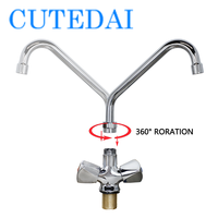 Best-seller mondial Expédition rapide Robinet d'évier de cuisine en laiton Poignées à double poignet avec bec rotatif pour salle de bain en stock