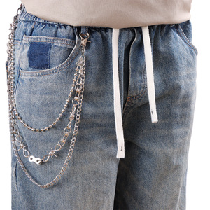 โซ่คล้องกางเกงหลายชั้นแบบมีสไตล์ สีเงินทิเบต สำหรับใส่กับกางเกงยีนส์ในชีวิตประจำวัน - Product Image 2