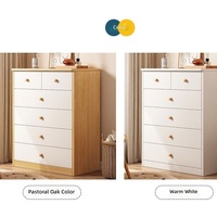 Armoire de rangement en bois minimaliste moderne à 5 tiroirs, grande capacité, multi-niveaux, style tiroir, pour salon, balcon
