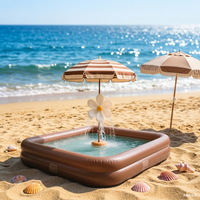 Anpassbarer Rechteckiger Aufblasbarer Kinderpool mit Sonnenschutz UV-geschützter Transparenter PVC Aufblasbarer Regenschirm