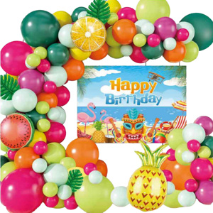Set Balon Lengkung Garland Tema Pesta Buah Hawaii Kain Latar Belakang Poster Selamat Ulang Tahun Dekorasi Pesta Ulang Tahun Anak-anak Dewasa - Product Image 5
