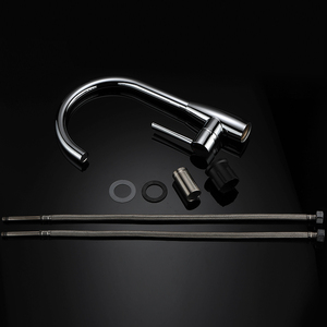 Robinet de <span class=keywords><strong>cuisine</strong></span> en acier inoxydable 304 à montage sur pont avec 1 poignée, finition brossée, noyau de valve en céramique - Product Image 4