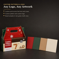 Boîte d'emballage en carton ondulé avec poignée portable, boîte cadeau alimentaire personnalisée pour les fêtes de Noël, pour les noix, les biscuits, le chocolat, recyclable et pliable