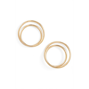 Orecchini a cerchio doppi con inserto, disponibili in più colori - Product Image 2