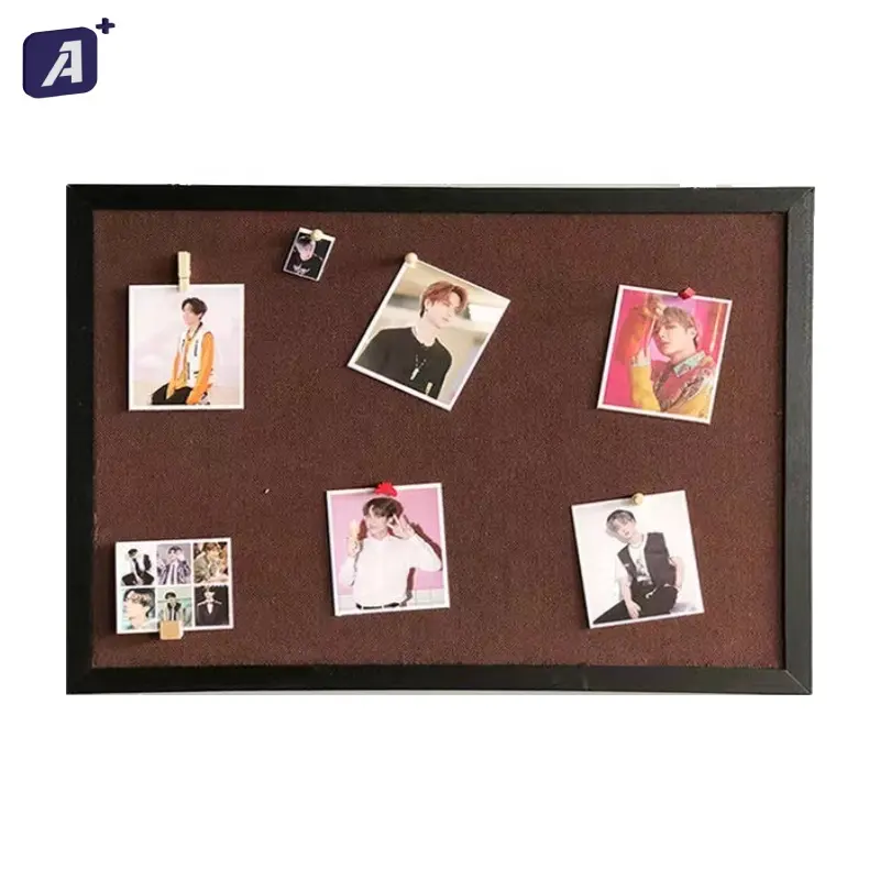 Gift Box Set 4pcs Pack 8x12inch Special Office Decorative Plastic Framed Memo Board Cork Board for Nail Free Wall Mounted