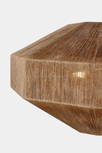 Simple Wabi Sabi Style rotin chanvre corde suspension lumière salon chambre Restaurant Bar à la main <span class=keywords><strong>Jute</strong></span> suspension lampe - Product Image 4