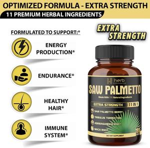 Cápsulas de Extracto de Saw Palmetto, Suplementos Herbales Orgánicos con Fórmula Sin Gluten y Sin OMG para Adultos, Marca Privada ODM/OEM - Product Image 3