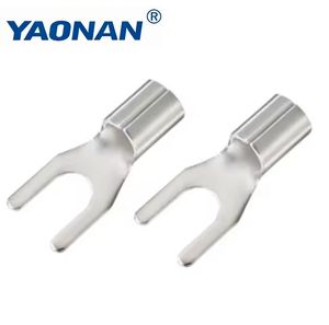 Bornes à fourche non isolées Cosses <span class=keywords><strong>de</strong></span> câble en cuivre nu <span class=keywords><strong>de</strong></span> haute pureté pour le câblage automobile, les connexions électriques industrielles - Product Image 2