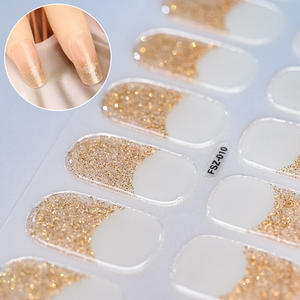Bandes de gel semi-durcies à 16 pointes pour les ongles French Tip Bandes de gel semi-durcies-Fonctionne avec lampes à ongles avec lime à ongles et bâton en bois - Product Image 1