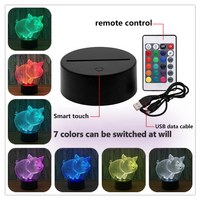 Veilleuse LED multicolore 3D Star pour chambre d'enfant Base en ABS portable avec télécommande Source d'alimentation USB