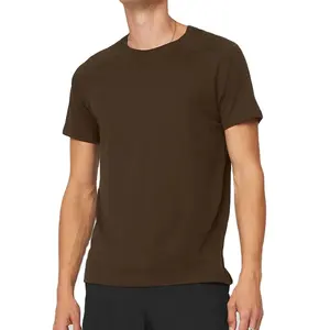 Summer cotton T-shirt men's loose casual fallen shoulder paragraph men's bottom shirt solid color short-sleeved