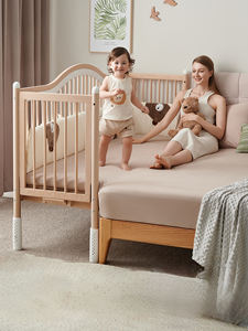 Özel ayarlanabilir Beechwood başucu beşik, yenidoğan ve yürümeye başlayan için uzatılabilir genişlik ve yükseklik ile katı ahşap co-uyuyan - Product Image 4