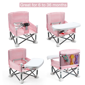 Prodigy multifonctionnel 3 en 1 en alliage d'aluminium + siège d'appoint de voyage en tissu Oxford avec plateau pour bébé Table à manger Camping plage - Product Image 6
