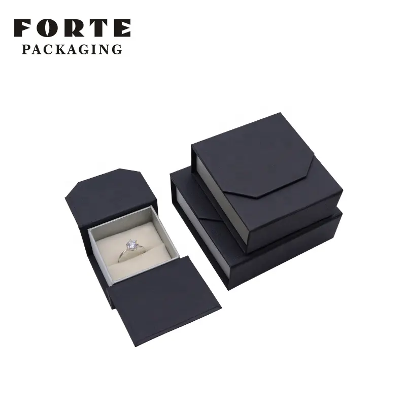 FORTE boite a bijoux, a precio de fábrica, cajas de anillos de embalaje de joyería de papel impreso con logotipo personalizado para joyería