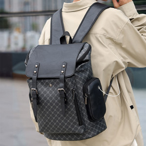 Laptop <b>Backpack</b> PU Leather 15 Inches Large Capacity Business Travel Bag For Men Women Everyday Use - Product Image 2