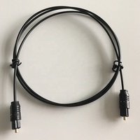 Kabel Audio Serat Optik Inti PMMA DAS Toslink Konektor Hitam Diameter Luar 2.2mm Jaket PE/PVC untuk Koneksi Audio/Video