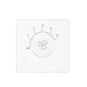 Fan Wall Switch UK Standard Modern White Grid Texture Fan Speed Control 250V Electric Wall Switches And SocketsFor Home