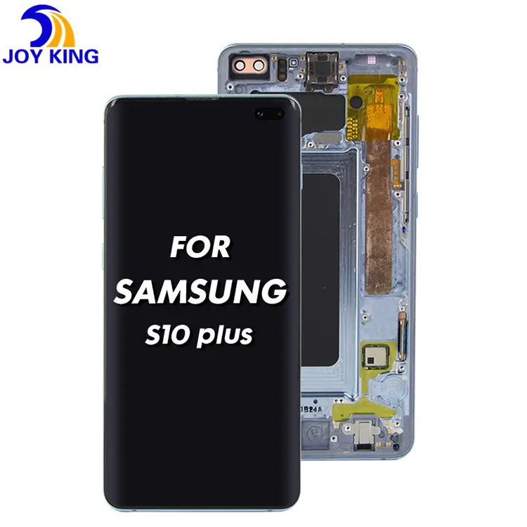Lcd Asli untuk Samsung Galaxy S10 PLUS, LCD G975 SM-G9750 G975F LCD Tampilan Layar Sentuh Digitizer dengan Perakitan Cacat
