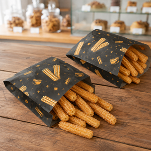 Bolsa de Papel Kraft para Aperitivos con Logotipo Personalizado, Bolsa Desechable para Alimentos para Panadería y Cafetería - Product Image 2