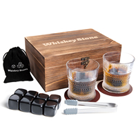 Pierres à whisky refroidissantes en granit, glaçons et pierres refroidissantes réutilisables et pierres à whisky basalte noir personnalisées