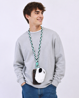 Porte-monnaie en peluche de style panda mignon brillant avec clip de téléphone de 4 pouces sac en coton flou en PP