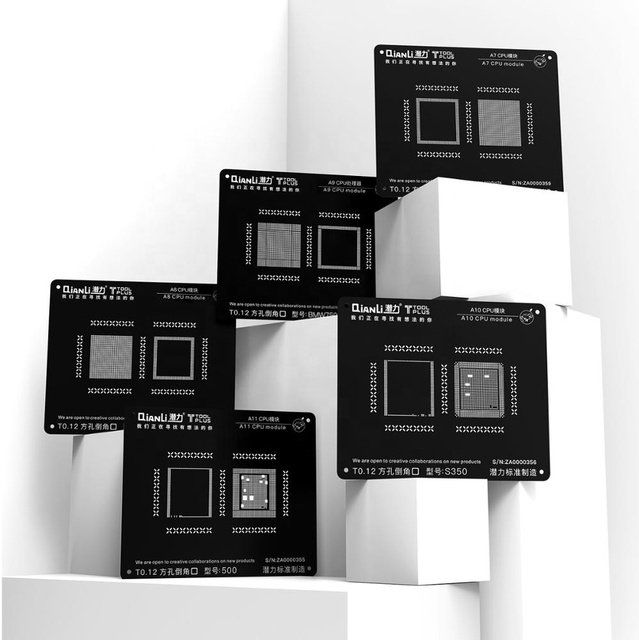 QianLi 3D CPU Black Stencil with Square Holes Design for Android BGA Reballing and for MSM 32bit ARM