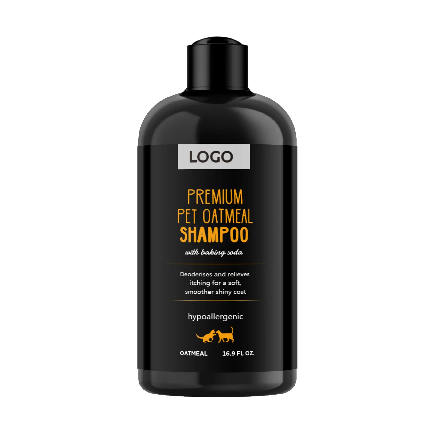 Logotipo personalizado de oatmeia natural, anticoceira, shampoo para animais de estimação, cheiro orgânico, filhote de cachorro, shampoo, lavagem