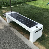 Banc solaire avec point d'accès Wi-Fi, système audio Bluetooth, mobilier public extérieur pour place publique, jardin, rue