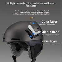 Casque de ski ventilé à sangle réglable PC+EPS, personnalisable, vente en gros, pour hommes, femmes, adultes, résistant au froid, protection de sécurité, extérieur