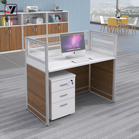 Ensemble de mobilier commercial : Poste de travail modulaire personnalisé avec cloisons de bureau en bois moderne