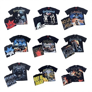 Camiseta GOD SPEED con Diseño Gráfico Vintage, Logotipo de Esqueleto de Alta Calidad, Color Negro Lavado, Algodón Grueso para <span class=keywords><strong>Hombre</strong></span> - Product Image 1