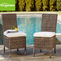 Usine en Chine Mobilier d'extérieur moderne pour patio Dessus de table en ciment pour restaurant avec chaises en rotin Ensemble de salle à manger