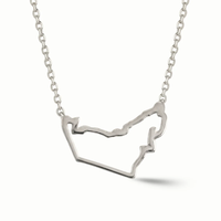 Tendance 2026 Collier avec pendentif logo Émirats Arabes Unis, bijou creux en acier inoxydable, cadeau patriotique
