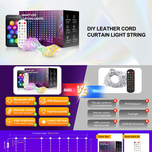 Tự làm da dây rèm đèn Phantom Màu rgbic Bluetooth kỳ nghỉ bên trung tâm mua sắm LED đèn nhiều màu sắc trang trí đèn - Product Image 5